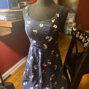 Floral Navy Blue Dress